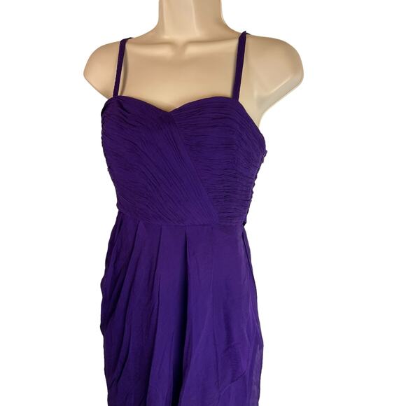 J. Crew purple Silk Cocktail party dress, Sz 0 - ruched draped - Picture 9 of 13